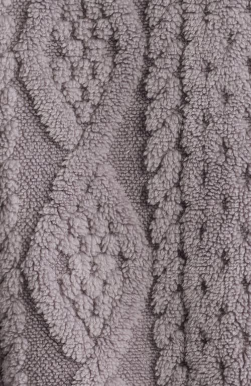 Thread & Supply Cable Stitch Fleece Jacket In Lilac Grey