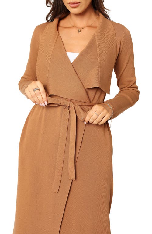 Petal And Pup Petal & Pup Audrina Tie Front Longline Cardigan In Brown