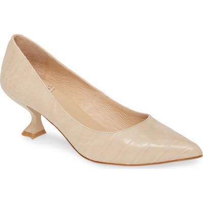Jeffrey Campbell Croc Embossed Pump, Beige