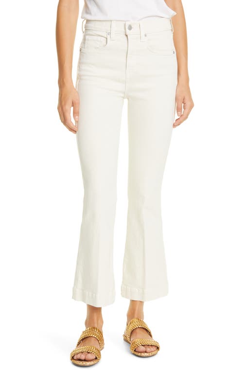 Veronica Beard Carson High Waist Flare Ankle Jeans Ecru at Nordstrom,