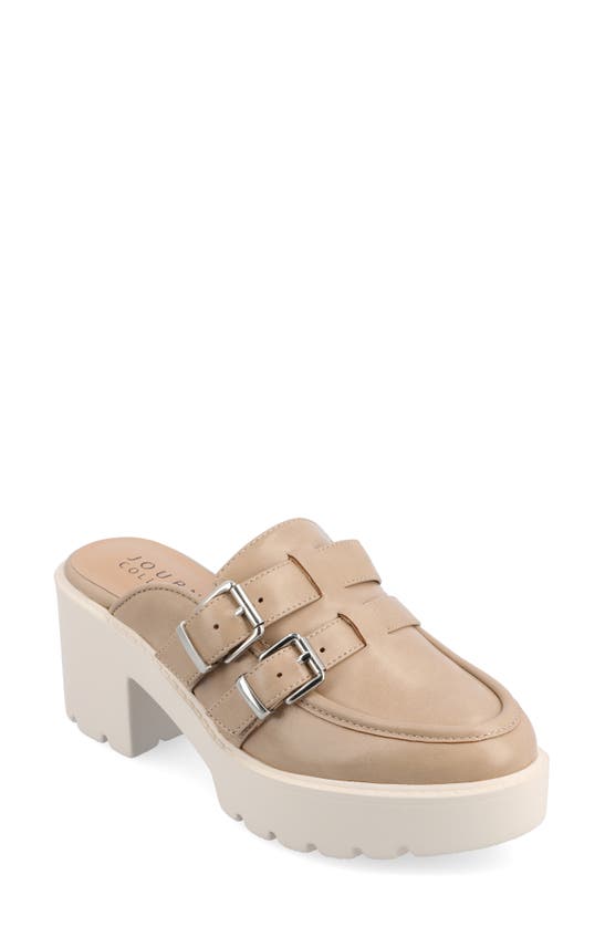 Journee Collection Brydie Platform Mule In Tan