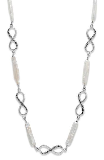 Samuel B. Infinity Biwa Pearl Necklace In White