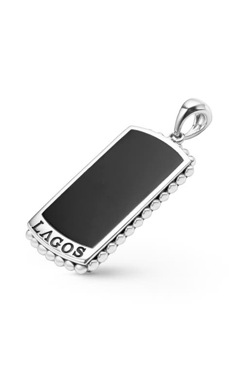 Lagos Anthem Black Agate Tag Amulet In Black Agate