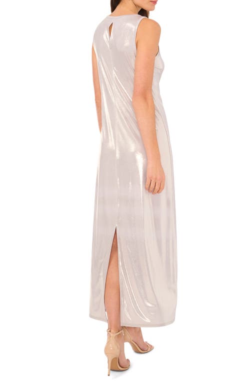 Shop Vince Camuto Shimmer Sleeveless Maxi Dress In Silver