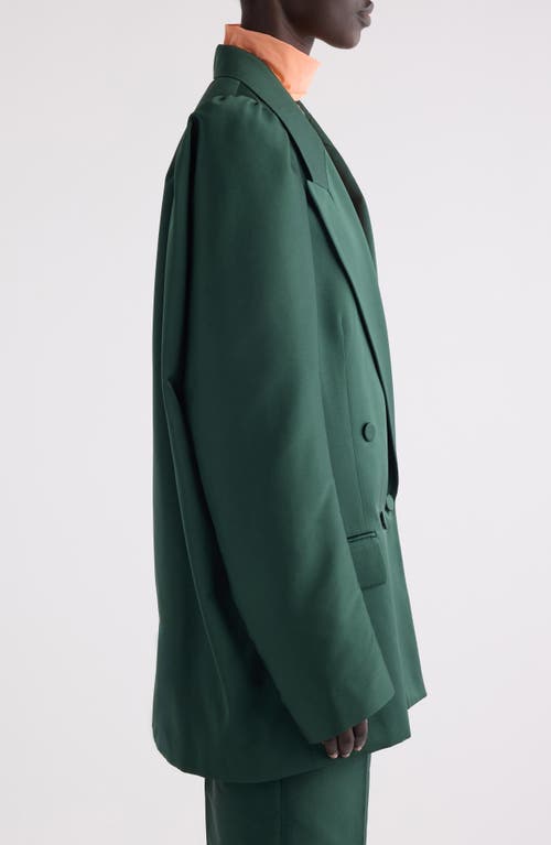 Shop Dries Van Noten Blinky Oversize Double Breasted Jacket In Green