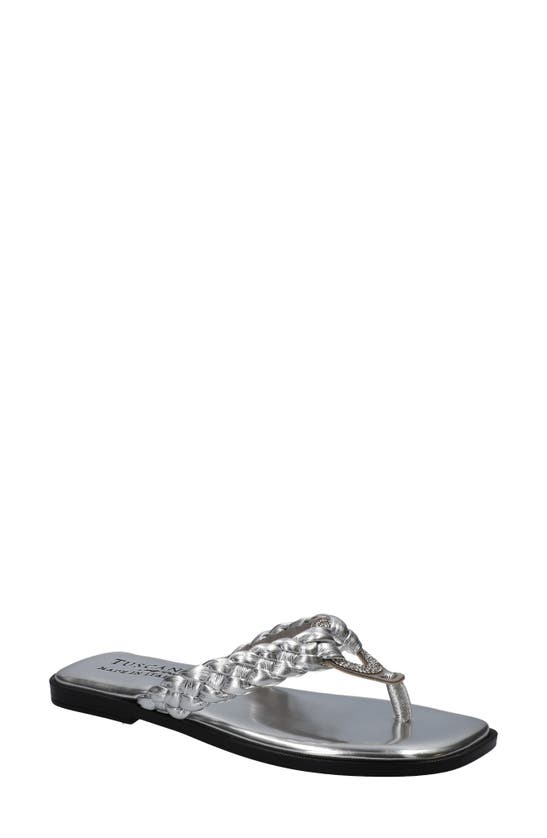 Tuscany By Easy Street® Coletta Flip Flop In Silver | ModeSens