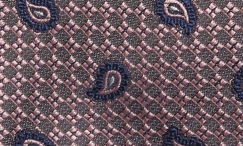 Shop Brioni Paisley Silk Jacquard Tie In Roseate/ Navy