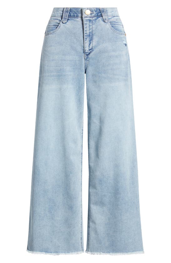 Wit & Wisdom 'ab'solution Skyrise Frayed Ankle Wide Leg Jeans In Light Blue Artisanal