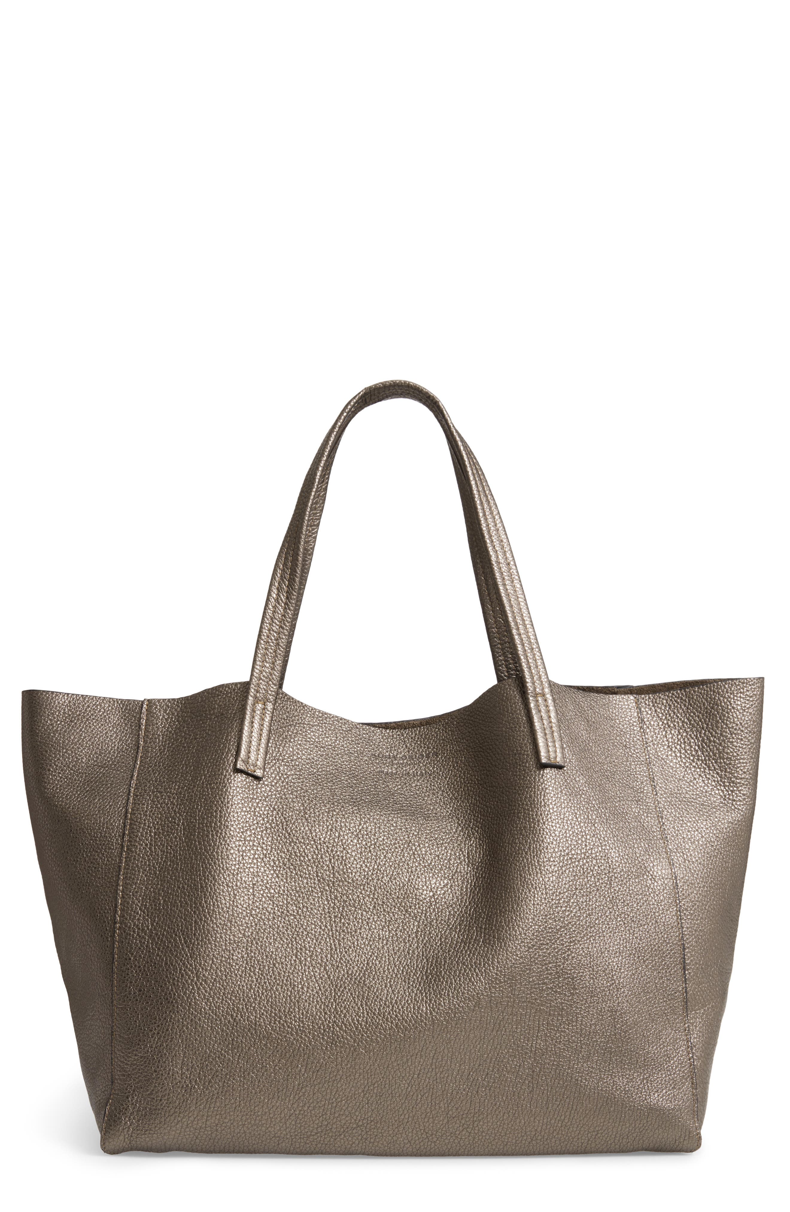 silver leather purse
