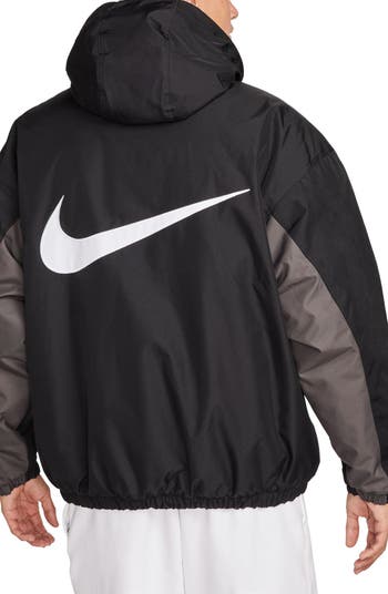 Nike Sportswear Windrunner Big Kids' (Boys') Jacket Standard Medium  Black/White/Grey