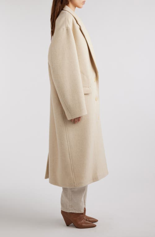 Shop Isabel Marant Efezia Oversize Wool Blend Coat In Beige