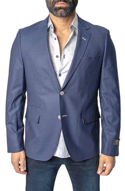 Maceoo Socrates Check Stretch Wool Blend Blazer Blue at Nordstrom,