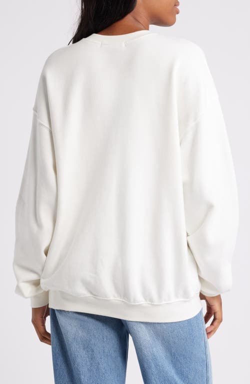Daydreamer Italia Cotton Graphic Cotton Sweatshirt In Vintage White