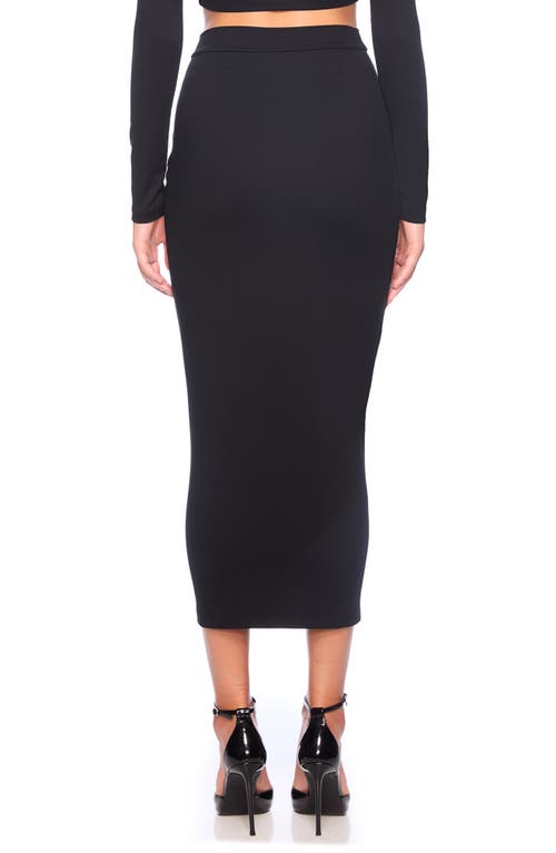 Shop Susana Monaco Slim High Waist Stretch Midi Pencil Skirt In Black