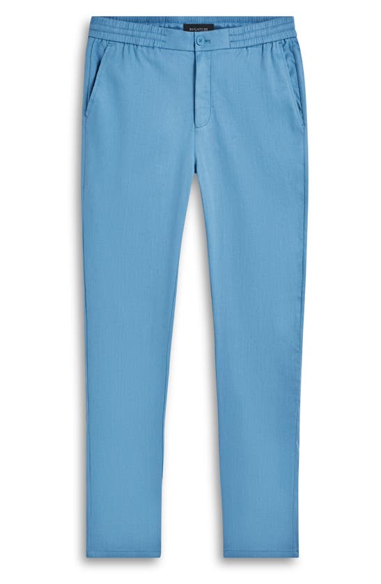 Shop Bugatchi Stretch Cotton & Linen Pants In Air Blue