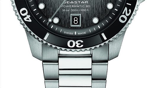 Tissot Tisso Seastar 1000 Powermatic 80 Bracelet Watch, 40mm In Black/silver