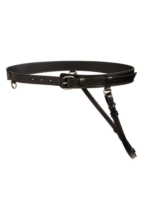 Lemaire Gender Inclusive Equestrian Leather Belt in Black Bk999