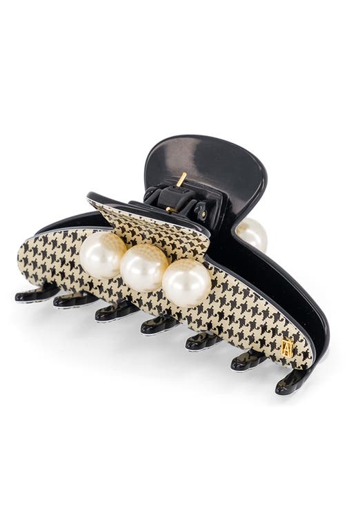 Alexandre De Paris Faux Pearl Hair Clip In Ivory Multi