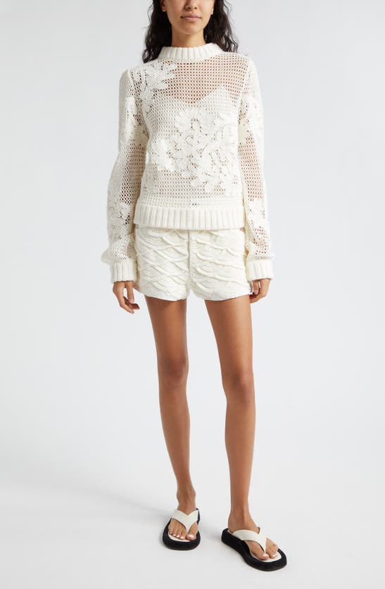 Shop Farm Rio Crochet Detail Cotton Shorts In White