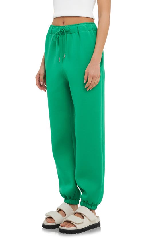 Grey Lab Drawstring Joggers In Green