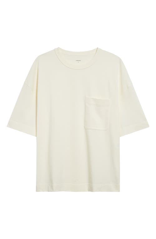 Lemaire Cotton T-shirt With Loose Fit And Round Neck In White Meringa Wh022