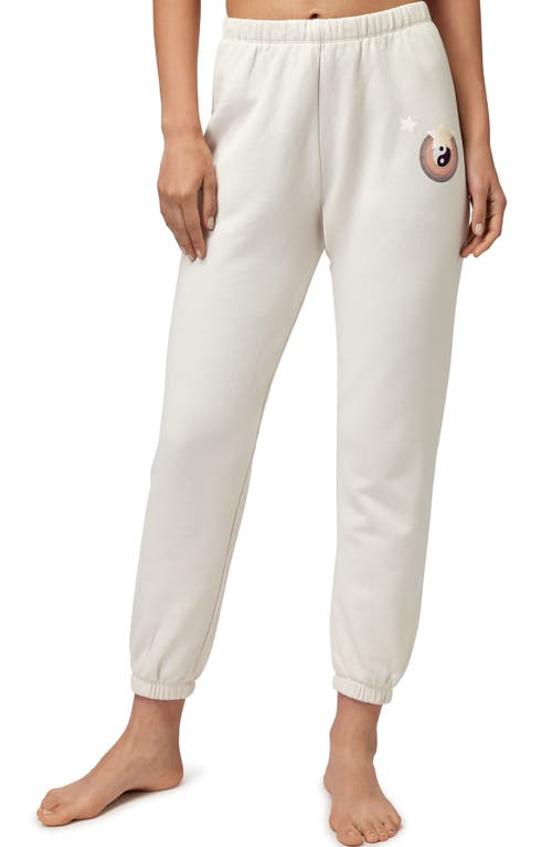 Spiritual Gangster Yin & Yang Malibu Cotton Joggers in White Sand at Nordstrom, Size Large