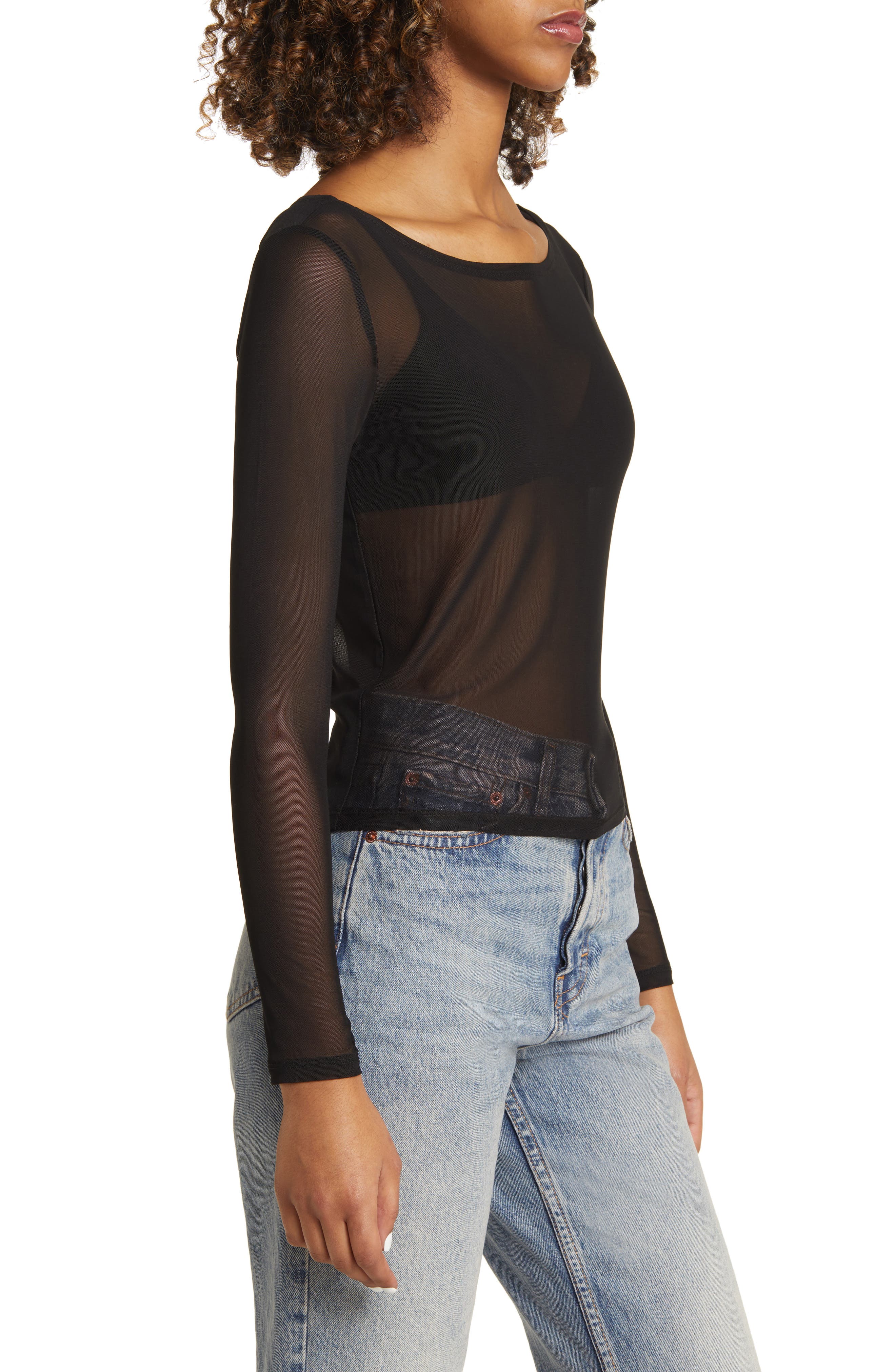 BP. Boat Neck Mesh Top | Nordstrom