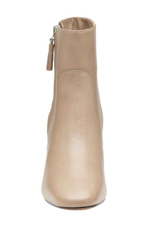 Johnston & Murphy Eleanor Block Heel Bootie In Beige Calfskin