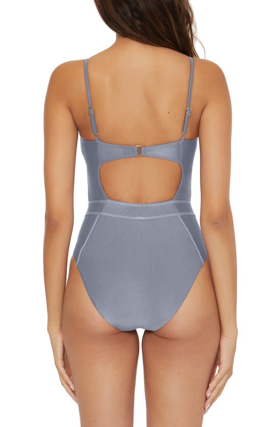 Shop Becca Color Sheen One-piece Swimsuit In Silver