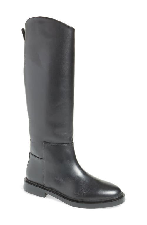 Shop Steve Madden Gaige Riding Boot In Black Leather