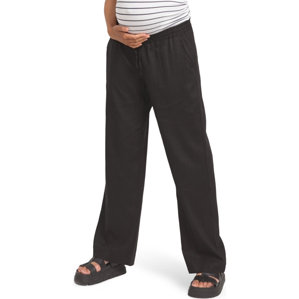 SERAPHINE SERAPHINE LINEN BLEND WIDE LEG MATERNITY PANTS