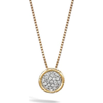 John Hardy Bamboo Diamond Pendant Necklace