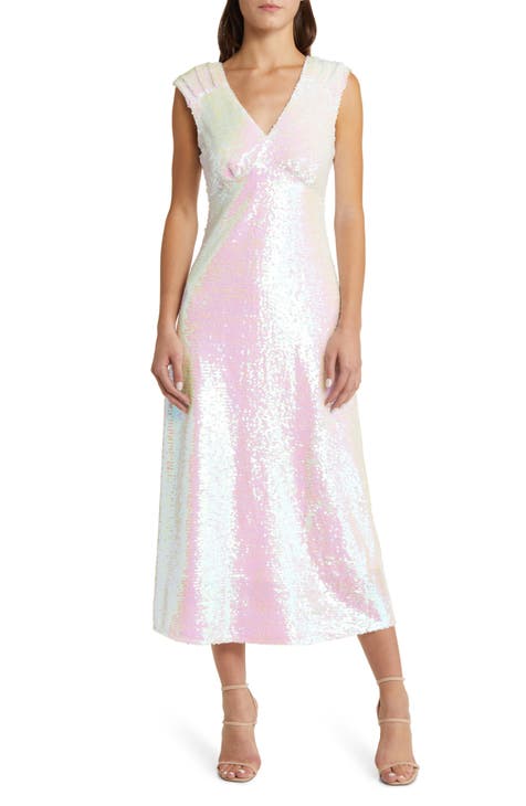 Petite Amily Pink Sequin Maxi Dress