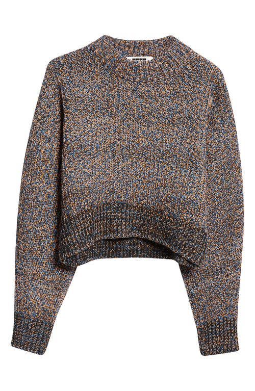 Shop Eenk Marled Mock Neck Crop Sweater In Orange/blue Multi