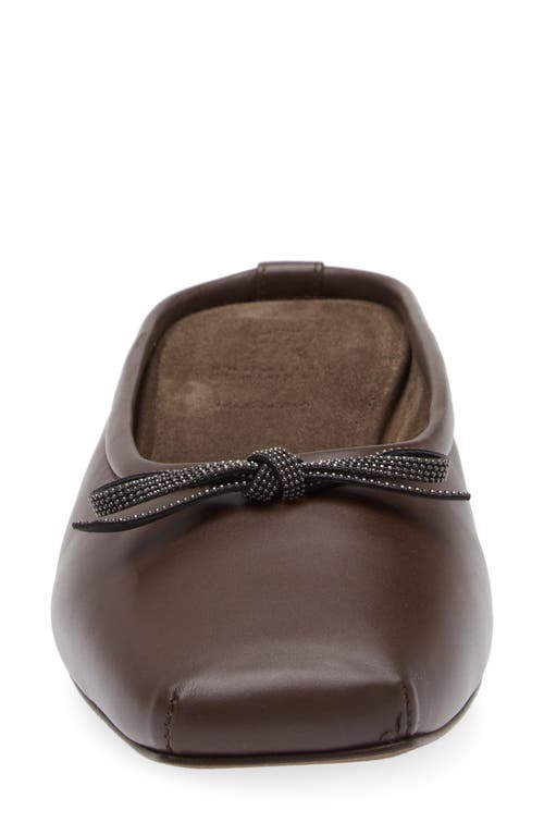 Brunello Cucinelli Ballet Bow Mule In Brown