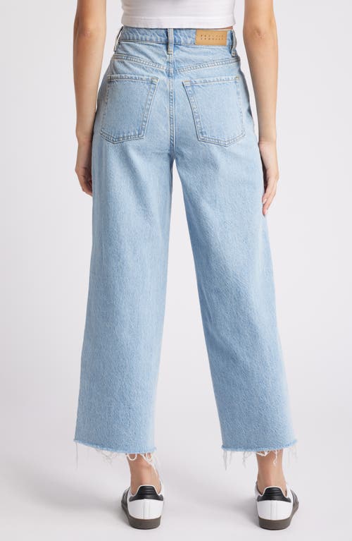 Shop Pacsun Raw Hem Crop Wide Leg Jeans In Corina Medium Wash