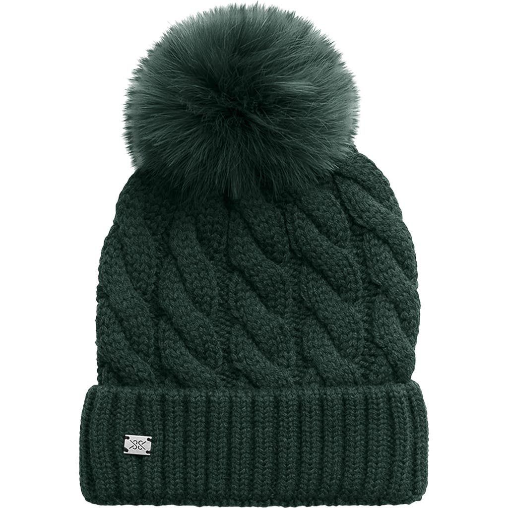 SOIA & KYO SOIA & KYO AMALIE WOOL BLEND CABLE KNIT POM BEANIE