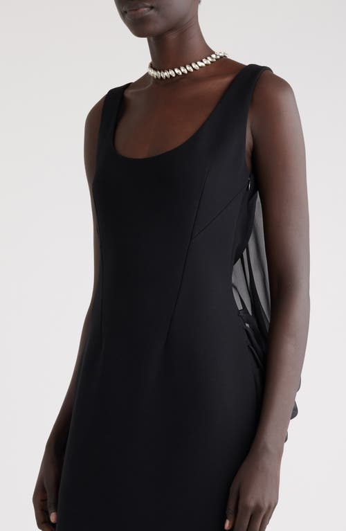 Shop Givenchy Necklace Detail Cape Back Crepe Gown In Black