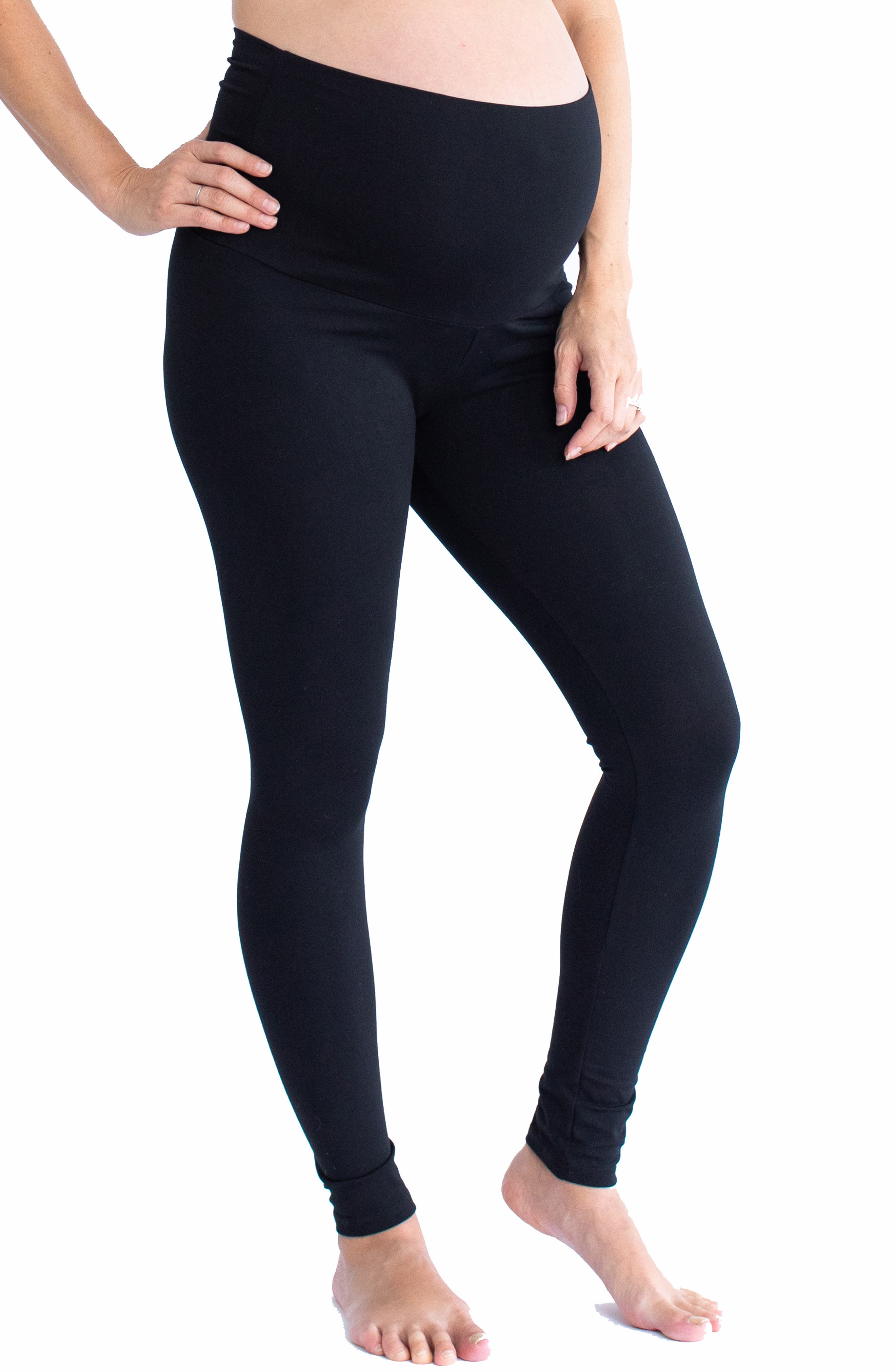 Winter Thick Heavy Warm MATERNITY Cotton Front Panel Full Ankle Length Leggings 