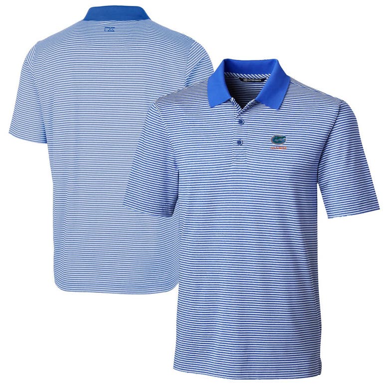 Shop Cutter & Buck Royal Florida Gators Alumni Logo Forge Tonal Stripe Stretch Polo In Blue