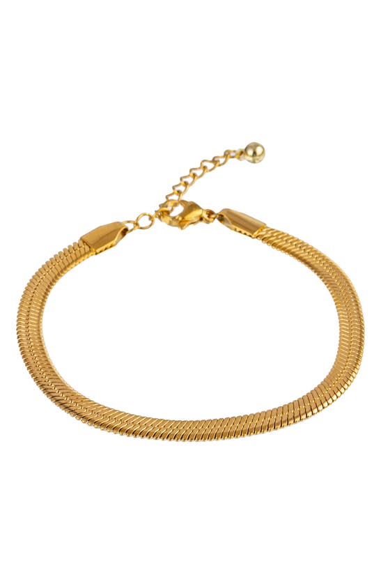 Eye Candy Los Angeles Ambre Set Of 4 Imitation Pearl & Chain Bracelets In Gold