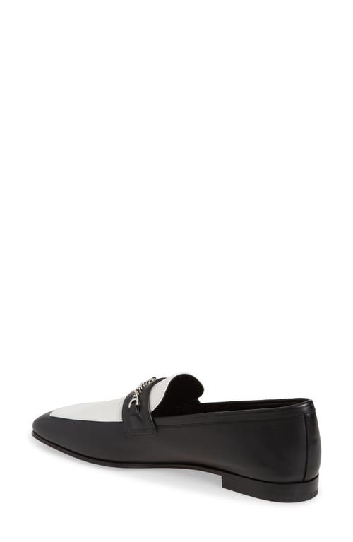 Shop Christian Louboutin Moc Toe Loafer In Black/bianco