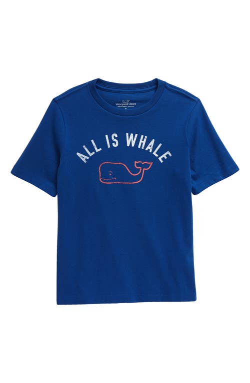 Vineyard Vines Kids' All Is Whale Cotton Graphic T-shirt In Blue Bay