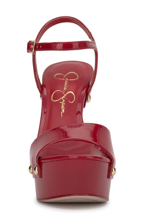 Jessica Simpson Calenta Ankle Strap Platform Sandal In Red Muse