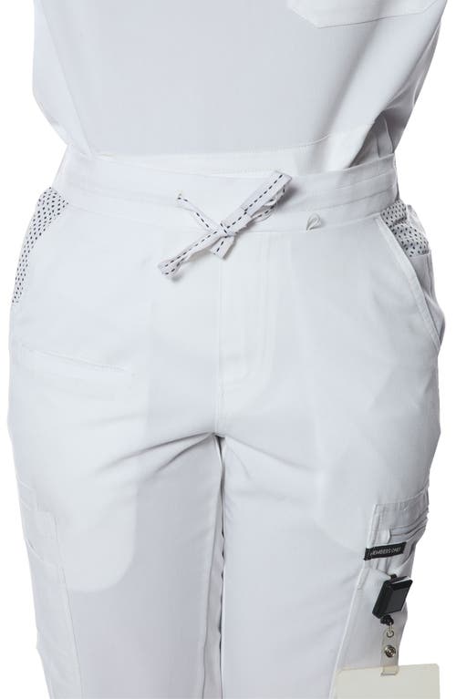 Members Only Valencia Jogger Scrub Pants In White