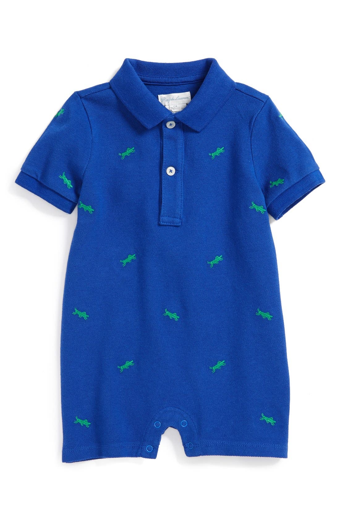 Ralph Lauren Embroidered Polo Romper (Baby Boys) Nordstrom