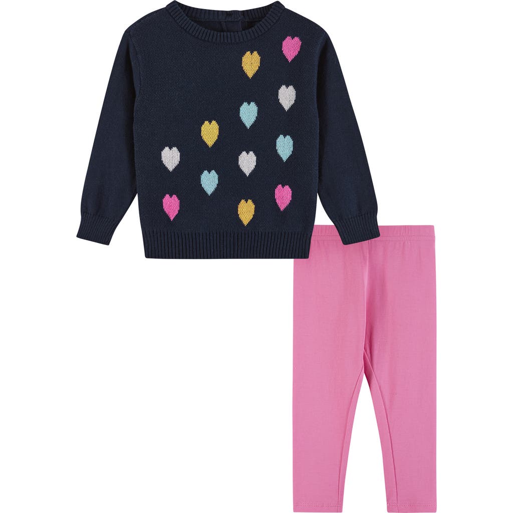 ANDY & EVAN ANDY & EVAN HEART INTARSIA SWEATER & LEGGINGS SET