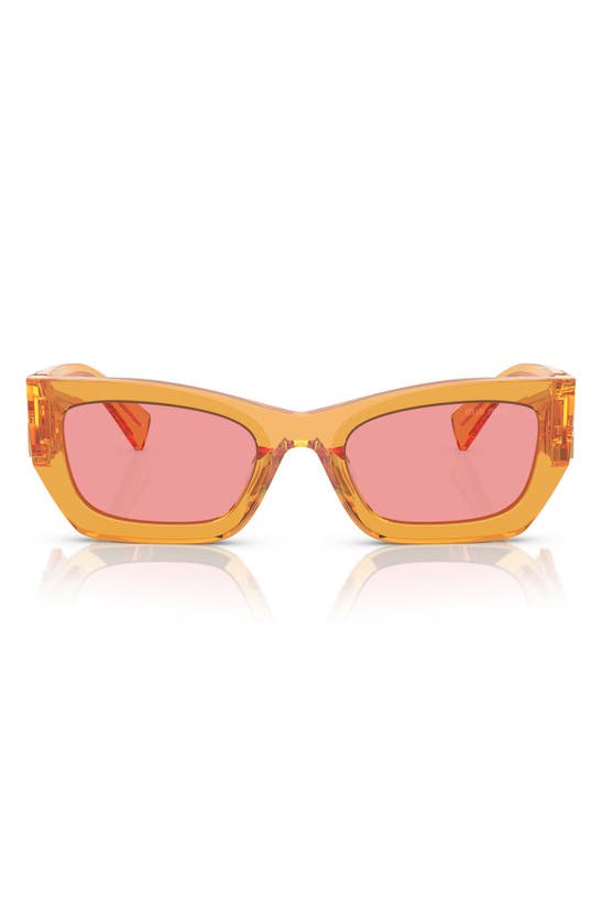 Miu Miu Logo Rectangle Acetate Sunglasses In Orange