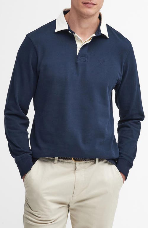 Barbour Howtown Long Sleeve Rugby Shirt In Navy