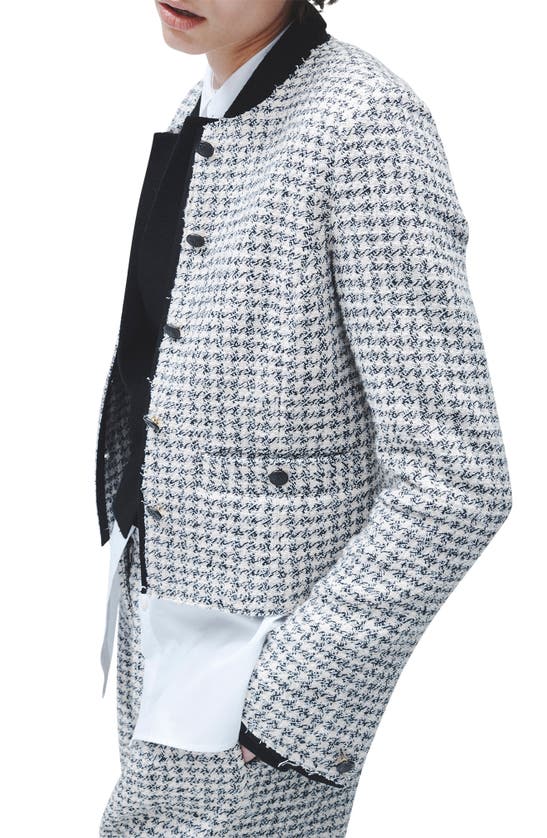 Shop Rag & Bone Carmen Check Cotton Blend Tweed Jacket In Blackwhite